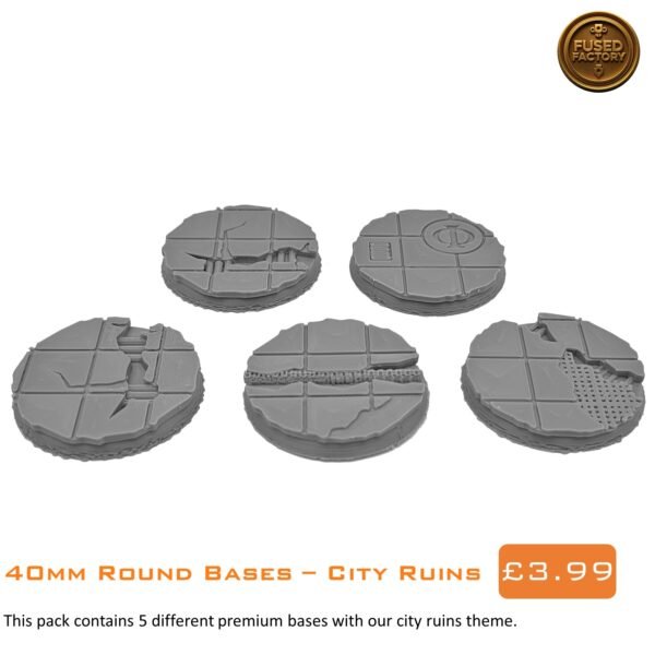 40mm Round Bases City Ruins For Warhammer 40K, Age of Sigmar Wargaming