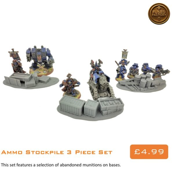 Ammo Stockpile 3 Piece Scenery Set For Wargaming