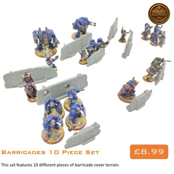 Fortified Barricade Walls 10 Piece Scenery Set For Wargaming