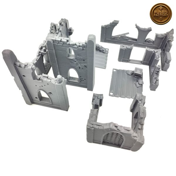 Holy Ruins 7 Piece Buildings & Walls Set For Wargaming - Image 3