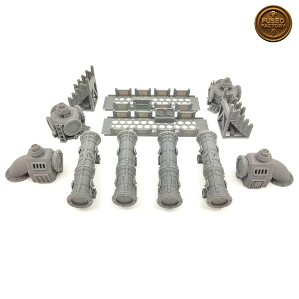 Pumping Station 20 Piece Buildings & Walls Set For Wargaming - Image 6