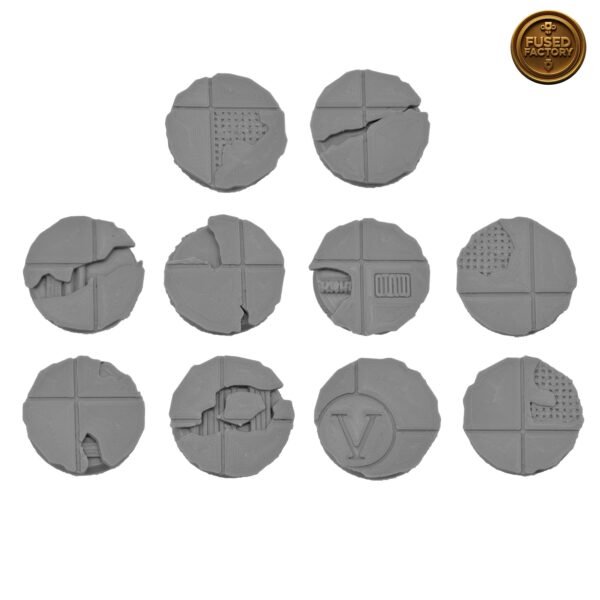 25mm Round Bases City Ruins For Warhammer 40K, Age of Sigmar Wargaming - Image 3