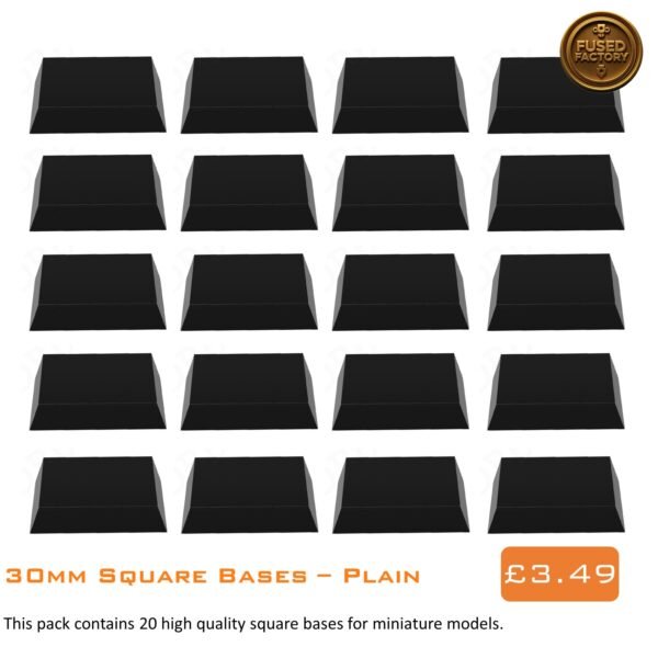 30mm Square Bases For Warhammer Fantasy, Age of Sigmar, Old World Wargaming