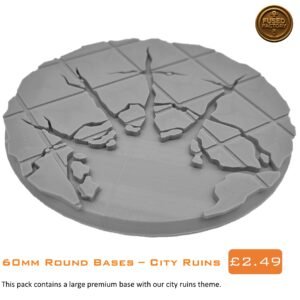 60mm Round Bases City Ruins For Warhammer 40K, Age of Sigmar Wargaming