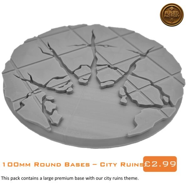 100mm Round Bases City Ruins For Warhammer 40K, Age of Sigmar Wargaming