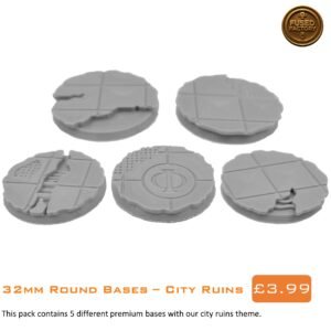 32mmRoundBaseCity5 32mm Round Bases City Ruins For Warhammer 40K, Age of Sigmar Wargaming